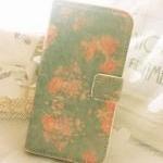 Mint Floral Print Leather Case For Iphone 4 Iphone..