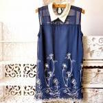 2013 Vintage Chiffon Embroidery Sleeveless Vest..