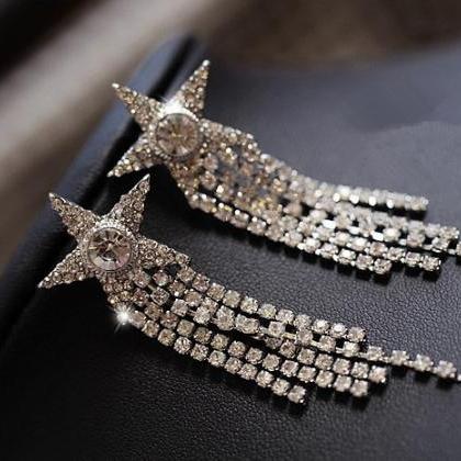 Bling Crystal Rhinestone Star Earrings