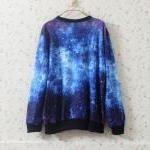 Star Galaxy Print Hoodie Sweater