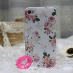 Floral Iphone 4 Hard Protective Case, Rose Iphone..