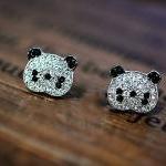 Cute Bling Panda Stud Earrings
