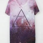 Triangle Space Galaxy Print T-shirt