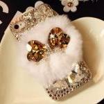 Fur Crystal Iphone 4 Case 3d Bling Crystal Iphone..