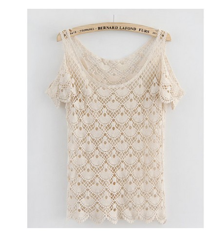 2013 Fashion Crochet Shirt Tops