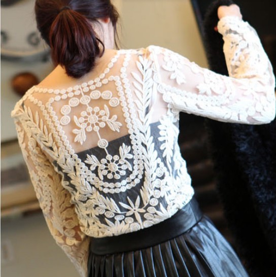 Cute Lace Long Sleeved T-shirt