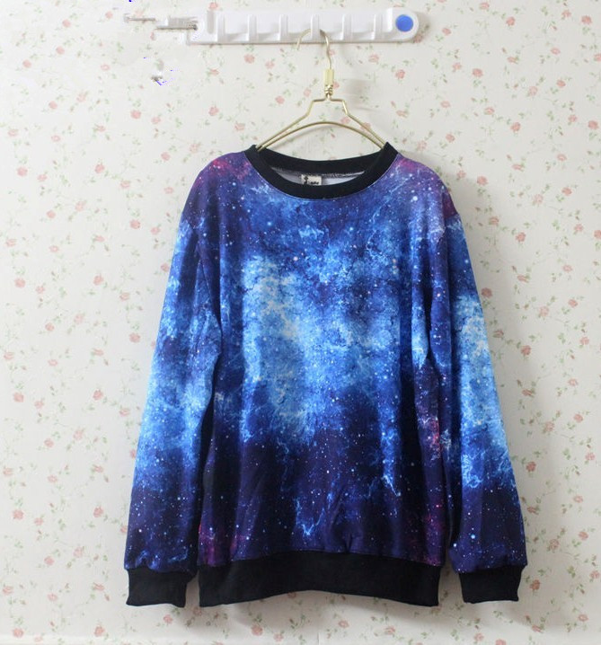 Star Galaxy Print Hoodie Sweater