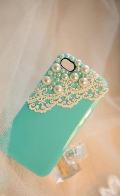 Pearl Lace Iphone Cover Case, Lace Iphone 4 Case, Pearl Iphone 4 Case