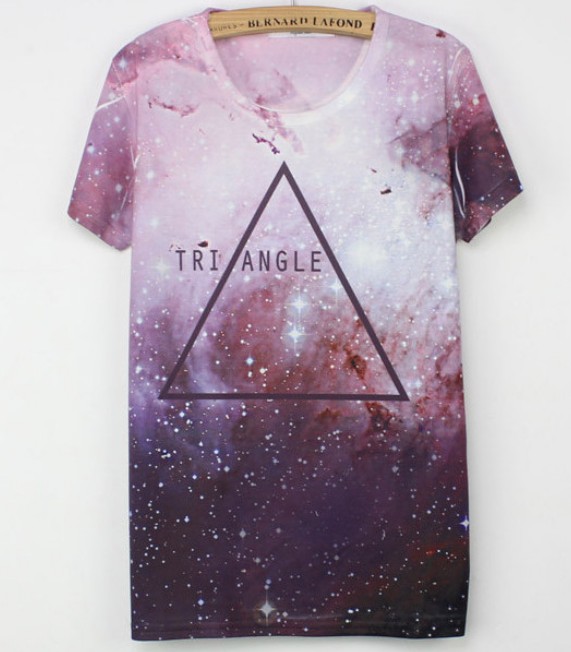 Triangle Space Galaxy Print T-shirt