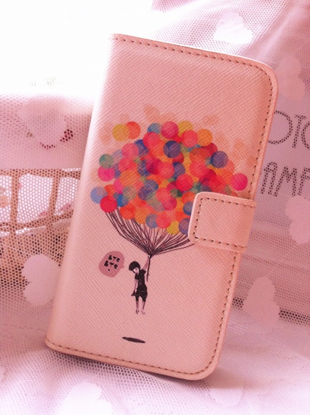 Balloon Synthetic Leather Case Flip Wallet For Iphone 5