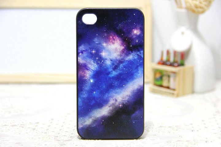 Dark Blue Purple Space Iphone 4 Case, Iphone 4 Hard Case Universe--gift For Him