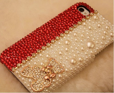 Red And White Pearls Unique Diy Iphone 4 Case Iphone 4s Case